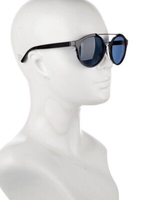 TORY BURCH Round Sunglasses Women s 0TY9048 Black / Blue Tinted Tortoiseshell
