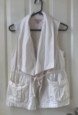 juicy couture safari Utility Linen Blend Vest White NWOT XS