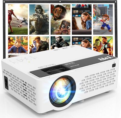 1080P Full HD Portable Projector, Compatible with TV Stick Smartphone/HDMI/USB