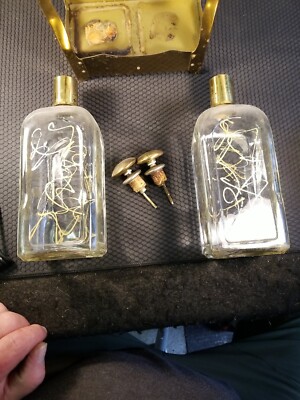 TILSO Vintage 2 pc. DECANTER SET Old Musicbox Stoppers and TILSO Vintage 2 pc. DECANTER SET Old Musicbox Stoppers and