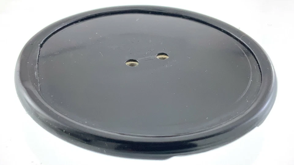 Vintage Carved Bakelite Black Size 2in Garment Button Design Pattern 960A - Image 4 of 4