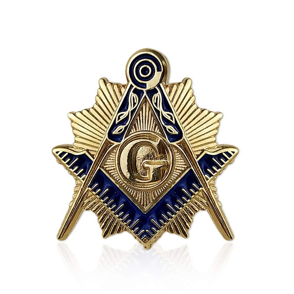 Square & Compass Gold & Blue Masonic Lapel Pin