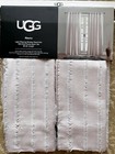 Ugg Pink Stripe Curtain Panel Set (2) 42x84” Boho Raw Edge Cottagecore Drapes