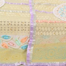 Sanskriti Vintage Green Dupatta Long Stole Pure Silk Hand Beaded Premium Scarves