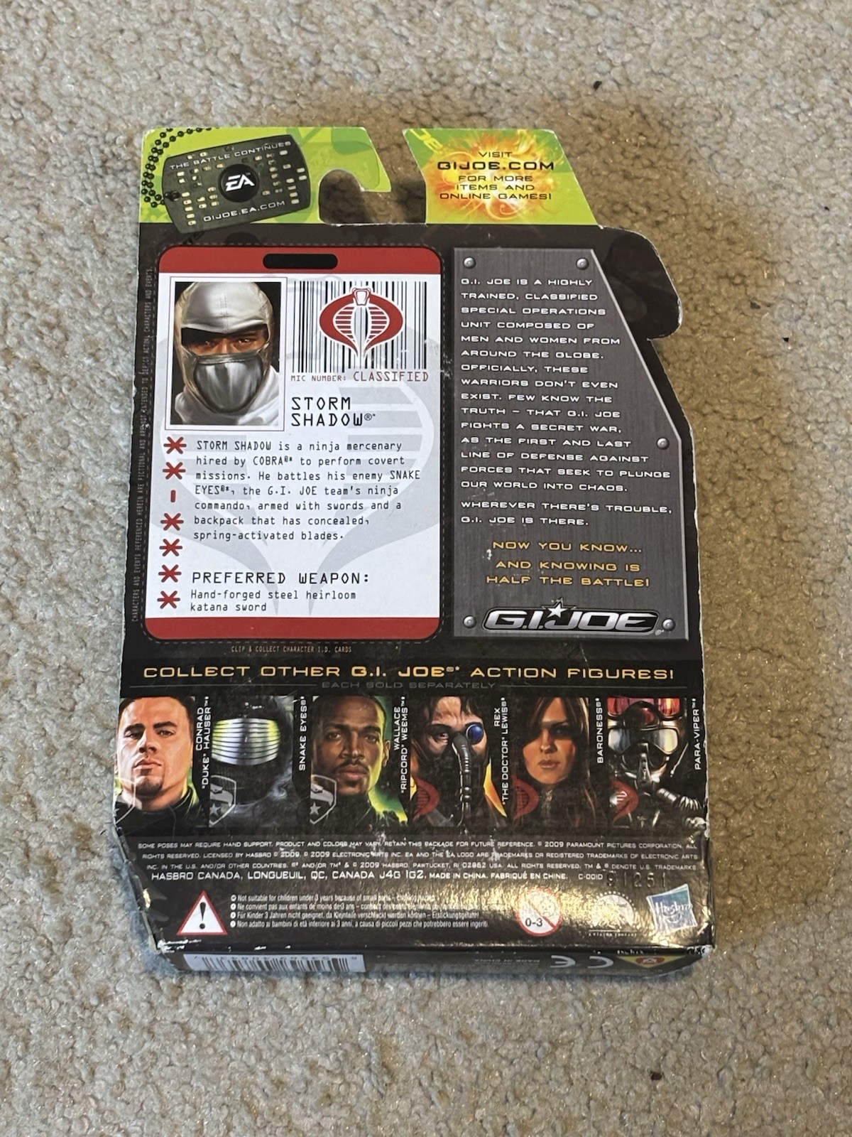Storm Shadow Roc GI Joe ROC Rise of Cobra Storm Shadow Artic Assault Sealed Figure 4in ...