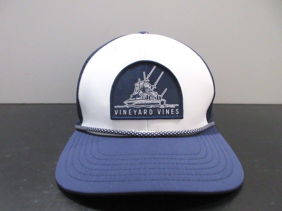Vineyard Vines Hat Cap Snap Back Blue White Whale Preppy Trucker Mesh Mens