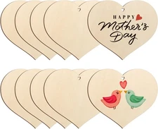 Wooden Heart Ornaments to Paint 7 Inch, Large Size DIY Beige 