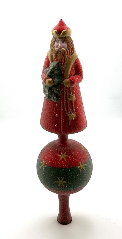 RADKO SANTA TREE FINIAL GLASS CHRISTMAS ORNAMENT  (97-096-0)