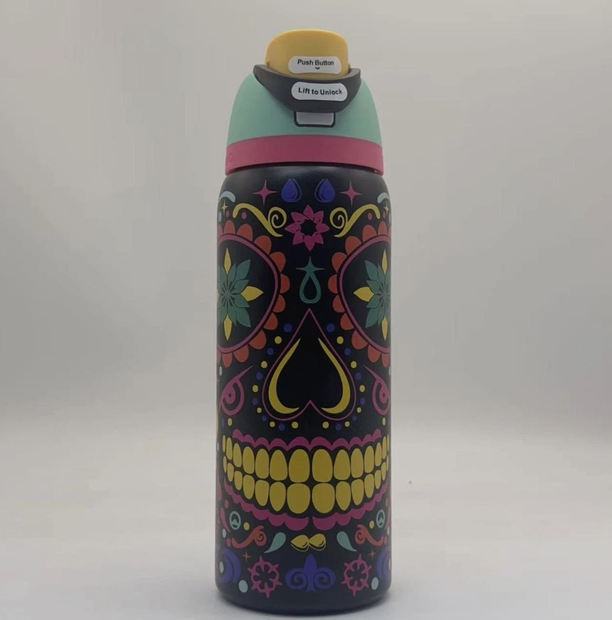 Owala 32oz FreeSip Stainless Steel Water Bottle &ndash; Sugar Skull-2026Gift/FREE SHIP