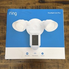 BRAND NEW Ring Floodlight Cam Wired Plus White 1080p Outdoor Motion Camera