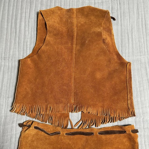 John R Craighead Co Conjunto Vaquero Occidental Niños Gamuza Real Sherif Chaleco + Falda Talla M - Imagen 12 de 13