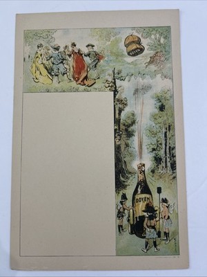 Antique French Champagne Menu Lithography Doyen Blank Ad Art Nouveau Henriot