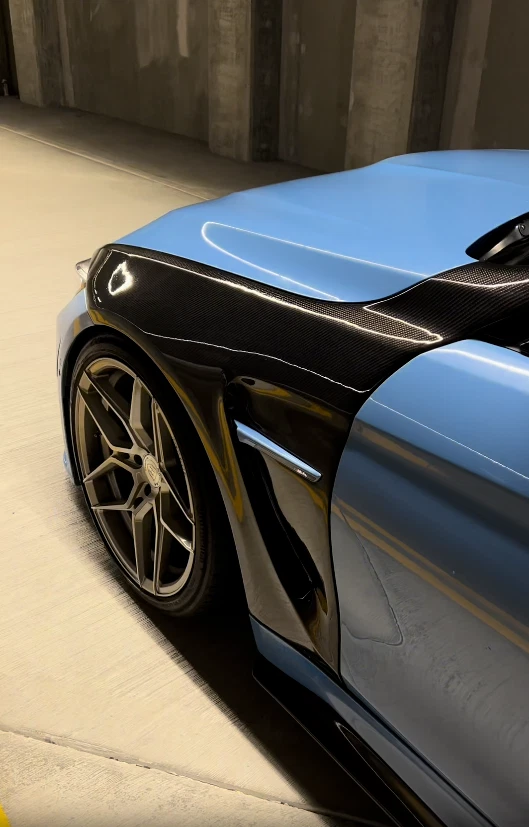 Par de guardabarros delanteros laterales de fibra de carbono para BMW 2015-2020 Real F82 M4 Foto 2 de 4