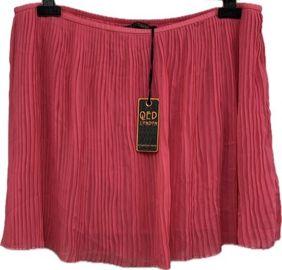 QED London Damen Minirock rosa Plissee Größe L