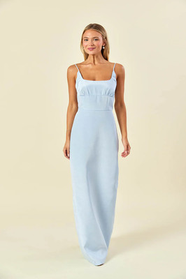 Lula Kate Jane Dress Scoop Neck Spaghetti Straps, Size 6, Blue Heaven Bengaline