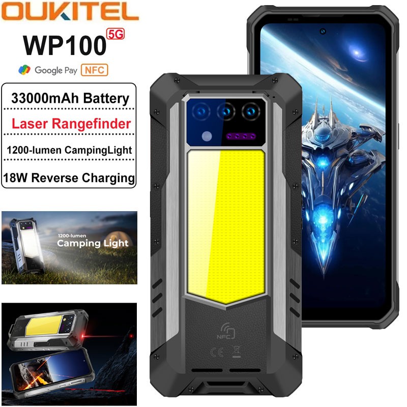 Global 5G Oukitel WP100 Rugged Phone Android Mobile Outdoor Rangefinder Dual SIM
