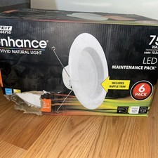 Feit electric 6 pack recessed 75 watt LED maintenance pack soft white 2700K
