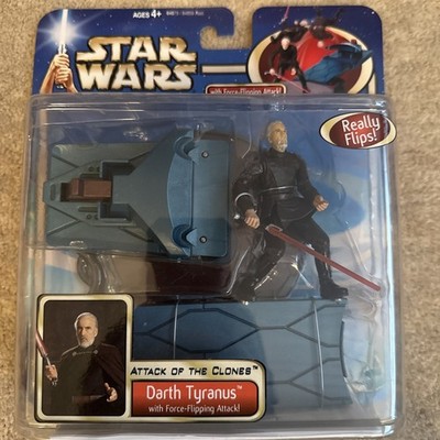 Star Wars Darth Tyranus mit Force-Flipping Attack .Attack of the Clones 2002