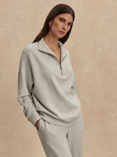 NWT Varley Hawley Half-Zip Sweater Pullover Women's Size S Color - Light Grey