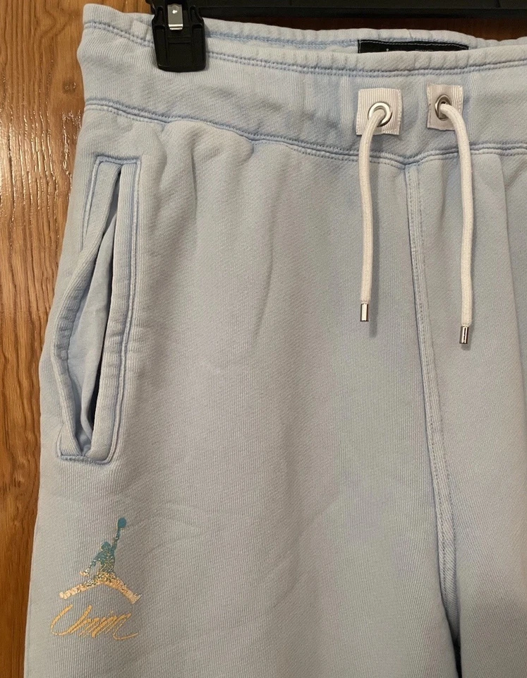 Jordan x Union LA Sweatpants 2.0 FLC Pant Psychic Blue Size S Drawstring Logo - Image 4 of 4