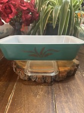 PYREX vintage green wheat space saver number 575 from 1960 promotional
