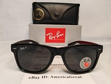 Ray-Ban RB2140 Wayfarer Sunglasses Gloss Black Frame Gray Polarized Lens 50-22mm