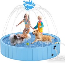  Dog Pools for Large Dogs, 2-in-1 Sprinkler P...