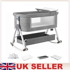 Portable Bassinet Adjustable Height Baby Bedside Sleeper Crib Breathable Mesh
