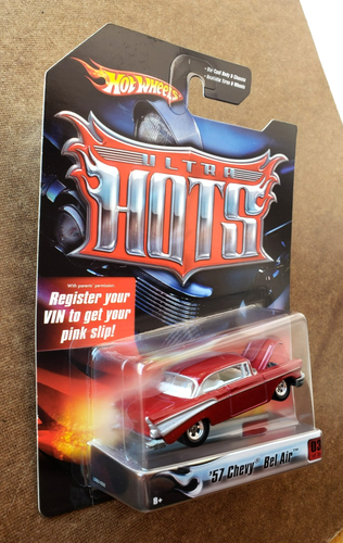 2007 Hot Wheels '57 CHEVY BEL AIR RED Ultra Hots Series 3/36 1:64 Real Rider 5SP - Picture 7 of 16