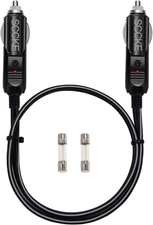 Heavy-Duty 20A 3Ft / 0.92M 14 AWG Male to Male Plug Cigarette Lighter Charger Co