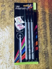 BIC Intensity Fineliner Pen Medium 1.0mm Black, 3-Count NEW