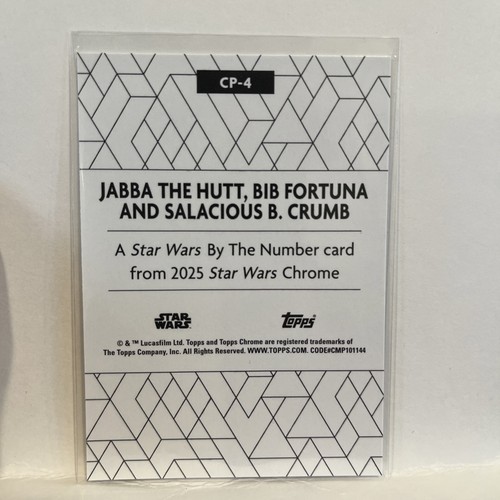 2025 Topps Chrome Star Wars By The Numbers Jabba Bib Fortuna Crumb CP-4 - Bild 2 von 2