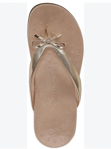 Vionic Bella II Gold Bow Tie Sandals Slides. Comfort. Feminine. EUC. SZ 7. Beach