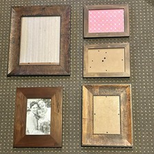 Lot Of 5 Dark Wood PICTURE FRAMES Gallery Wall 4x6-5x7-8x10  Brown