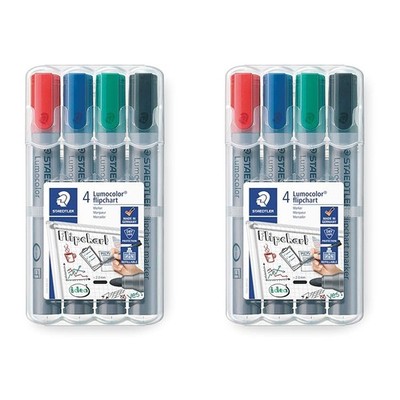 STAEDTLER Lumocolor 356 WP4 Flipchart-Marker, farbintensiv, geruchsarm, Rundspit