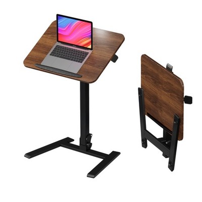 25 Inch Mobile Folding Desk - No Assembly, Pneumatic Sit-Stand, 29-42'' Height...