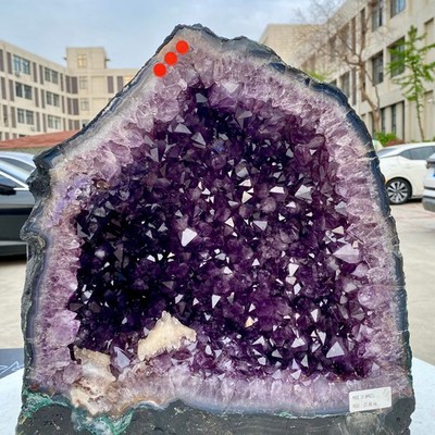 60.9LB Natural Amethyst Geode Quartz Crystal Cluster Cathedral Energy healing