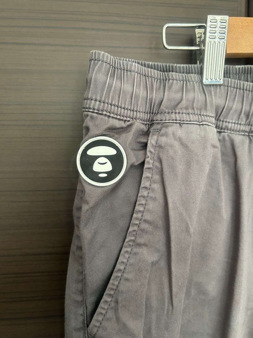 Aape A BATHING APE Cotton Jogger Pants Gray Elastic Waistband M BA0226175 thumbnail 3