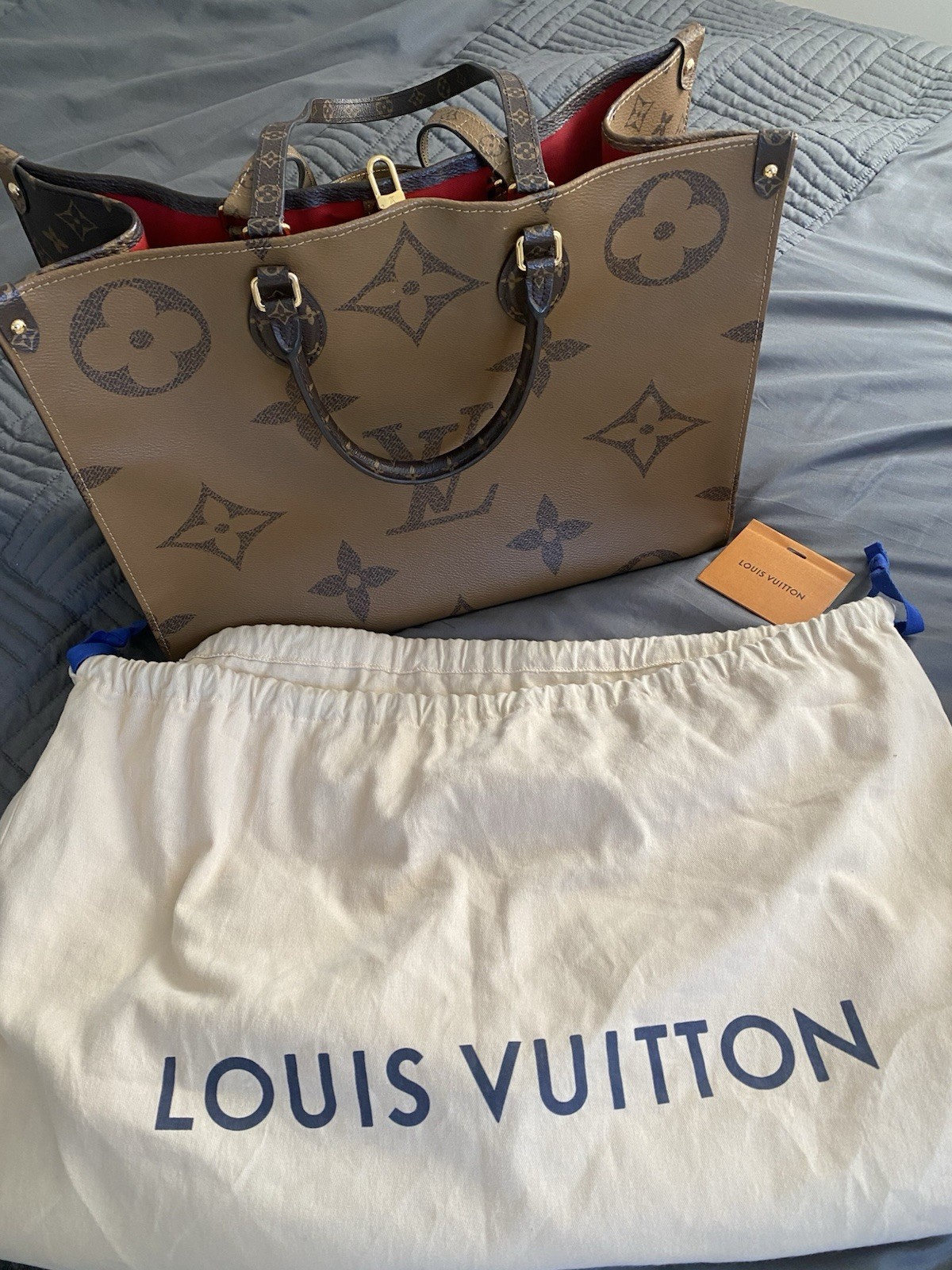 Louis Vuitton OnTheGo GM Monogram Canvas Tote Brown Dust Bag
