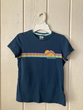 North Face T-shirt Girls Medium 10-12 Blue Crew Neck Graphic Classic Soft Tee