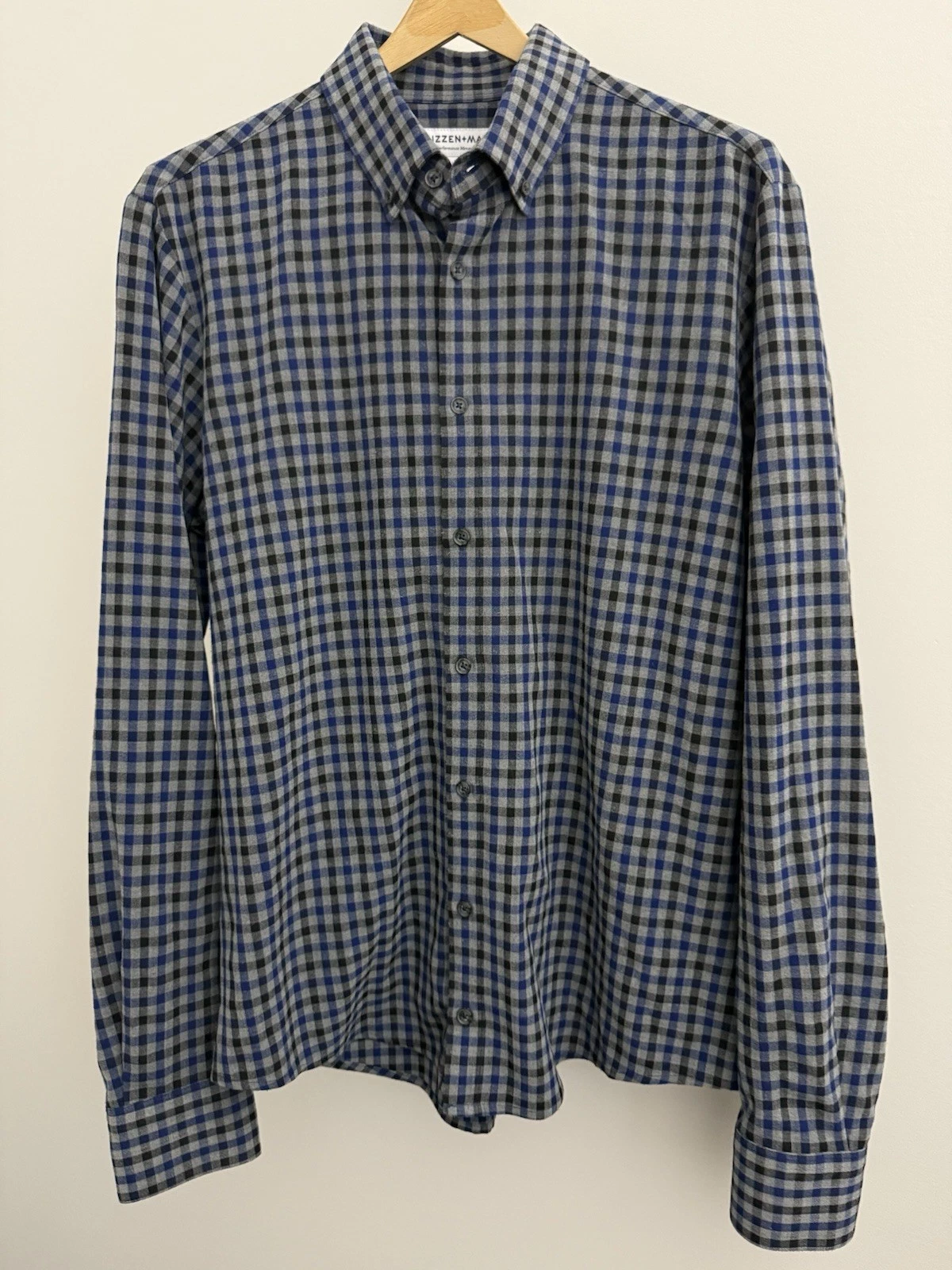Mizzen + Main Shirt Mens M Trim Plaid Performance Menswear Button Up Multicolor