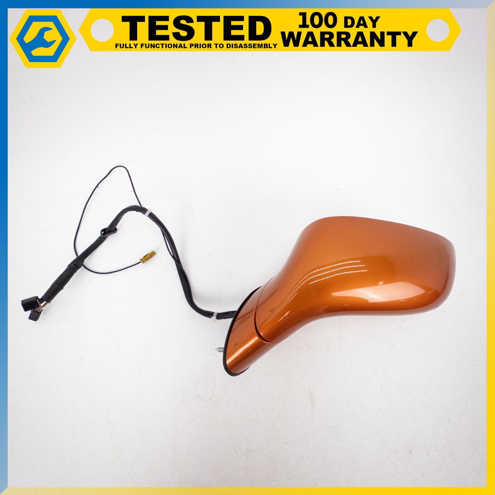 05-13 CHEVROLET CORVETTE C6 FRONT LEFT POWER FOLD DOOR MIRROR ORANGE OEM