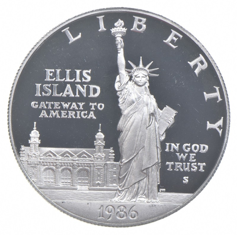 1986-S Proof Statue of Liberty Commemorative Silver Dollar $1 *5409