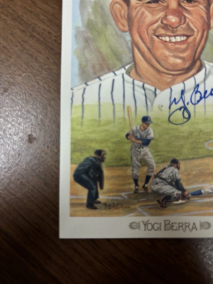 Yogi Berra Yankees Numbered #7114/10000 And Autographed Hall of Fame Postcard #6 - Image 3 of 4