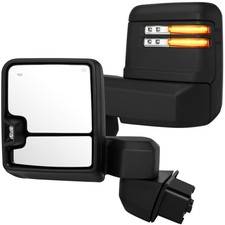 Tow Mirrors 2019-2022 Chevy Silverado 1500 Pwr Heat Sig Pud Width Temp Blk Pr