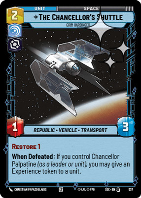 The Chancellor's Shuttle - Grim Harbinger - FOIL - Secrets of Power - Star
