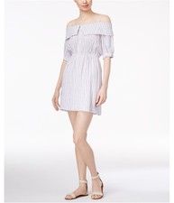 maison Jules Womens Striped Fit & Flare Dress, brightwhiteco, M