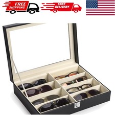 Stylish Sunglasses and Jewelry Holder - 8 Compartment Organizer with Acrylic Top