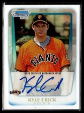 2011 BOWMAN CHROME REFRACTOR /500 1ST PROSPECT AUTO KYLE CRICK GIANTS