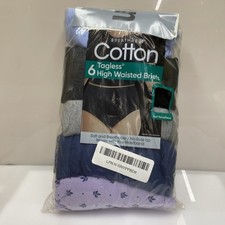 Hanes Just My Size Womens 13/5X High Waisted Briefs Cotton 6 Pairs - Damage Box